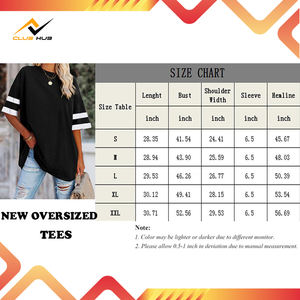 T-shirt à col rond surdimensionné à manches courtes pour femmes gris foncé coupe ample respirant toile broderie décoration Style d'impression décontracté - Product Image 5