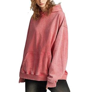 Sweat à capuche nouveauté coton délavé à l'acide Pull Over Acid Vintage Logo personnalisé Sweat à capuche avec impression bouffante Sweat-shirt à capuche vintage - Product Image 1