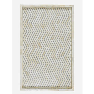 Bandeja Otomana Moderna con Incrustaciones de Hueso |   Bandeja Decorativa para Servir con Asas |   Mesa de Centro, Bandeja para Comida de Cocina |   Bandeja Decorativa para Sala de Estar - Product Image 2