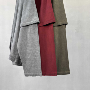 Camisetas de Manga Larga de Doble Capa Personalizadas por el Fabricante, Nuevo Estilo con Hombros Caídos para Hombre, 100% Algodón, Talla Grande, Transpirable, Tipo Lona - Product Image 2