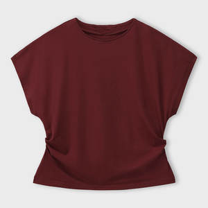 Camiseta de Verano Personalizada para Mujer Mahroon, Algodón Suave de Primera Calidad de 180 g, Transpirable, Corte Holgado Informal, Cuello Redondo - Product Image 5