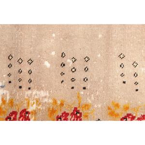 3x5.6 ft Accent Turkish Vintage Rug, <b>Red</b> Floral <b>Wool</b> Rug - Product Image 5
