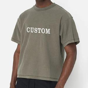 เสื้อยืดคอกลมใส่ในกล่องเสื้อยืดโอเวอร์ไซส์สำหรับผู้ชายเสื้อสไตล์สตรีทแวร์ผ้าฝ้าย100% น้ำหนักมาก - Product Image 4