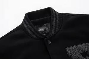 High Street Girls Varsity Jacket Brodé Couleur Bloc Baseball Style Bomber Manteau Col En V Casual Bouton Vente D'hiver Remise - Product Image 3