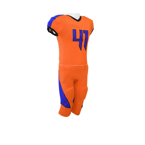 Excellente qualité vêtements de sport couleur gris américain col en V demi manches jeunesse football américain uniformes ensemble - Product Image 6