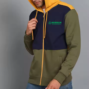 Sweat-shirts à capuche unisexes personnalisés de haute qualité, avec fermeture éclair, logo personnalisé, 100% coton, molleton/polaire française - Product Image 5