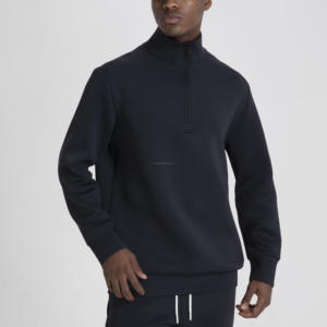 Sudadera de manga larga con media cremallera para hombre de alta calidad, sudadera térmica de algodón 100% para invierno, gran oferta, diseño personalizado - Product Image 3