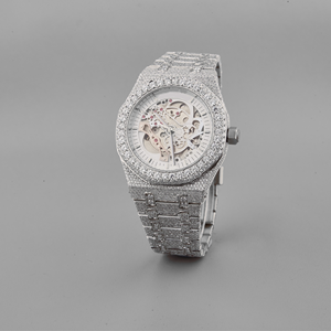 Montres Lced Out VVS Moissanite Mouvement automatique en diamant Montres Hip Hop de luxe faites à la main entièrement en diamant Ice Out - Product Image 1