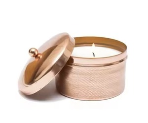 Tarro de vela Chapado en cobre con diseño martillado de aspecto Premium elegante para el uso de la decoración de la iluminación de la Mesa del hogar del Hotel - Product Image 4