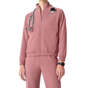 Blouse médicale pour femmes, tissu léger, doux et extensible, fermeture éclair intégrale, poche pratique, personnalisation pour le personnel - Product Image 1