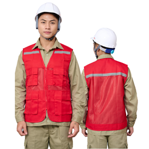 HighVisibility Reflective WorkwearSafetyVest 4 Bolsillos Poliéster MenUniformes Precio bajo FastShipping ConstructionGear - Product Image 1