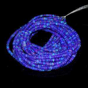 Vente chaude perles d'opale éthiopienne violette naturelle Multi feu Welo opale Rondelle pierre précieuse pour bijoux artisanaux - Product Image 2