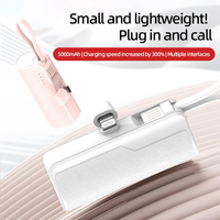 Banque De Puissance 5000 Mah Mini Power Banks Mobile Fast Charger 5000 mAh Batería externa Cute Plug Tail Power Bank para iPhone