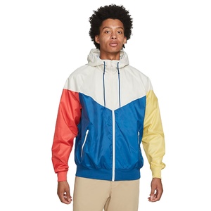 แจ็กเก็ตกันลมสะท้อนแสงทำจากโพลีเอสเตอร์ของผู้ชายเสื้อวินเทจย้อนยุคกันน้ำชายหาดสีขาวน้ำเงินสำหรับ Windbreaker2025 - Product Image 1