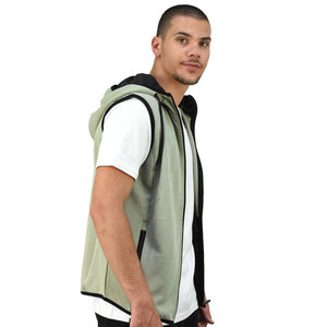 Sweat à capuche à demi-manches avec fermeture éclair pour homme, 450 GSM, 100% coton, poids lourd, pour les collections de vêtements de streetwear - Product Image 3