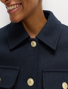 Manteau en laine mélangée pour femmes personnalisé OEM ODM élégant bouton Design mode hiver longue veste vêtements d'extérieur de haute qualité pour les dames - Product Image 2