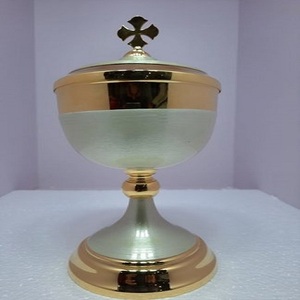 Classic Metal Ciborium for Home Church Product Round Wine <b>Goblet</b> Golden Plate Color Novelty Gothic Hammered Gifted Item Supplies - Product Image 5