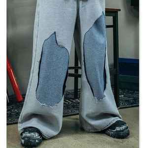 Ripped Patchwork Distressed Beggar Jeans <b>Mens</b> High Street Washed Denim Pant Streetwear Casual Straight <b>Trousers</b> <b>Men</b> - Product Image 4