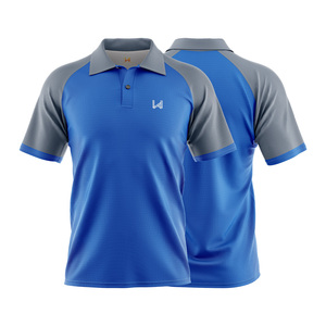 Polo à manches courtes pour homme W4G, décontracté, uni, avec logo brodé sur le devant, anti-rides, tricoté, 100% coton, meilleure qualité, pas de MOQ - Product Image 3
