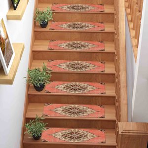 Printed Rug: Modern Oushak Design, Vibrant Orange and Green,Goblen - Product Image 4