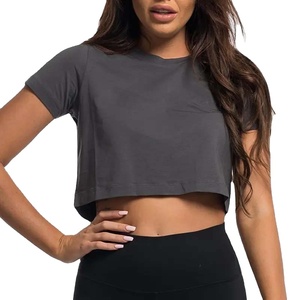 Camisetas Deportivas al por Mayor con Logotipo Personalizado, Ecológicas, 100% Algodón, Corte Ajustado, Ropa Deportiva, Top Corto Formal, Camisetas de Yoga Lisas, HECHAS POR HS - Product Image 1