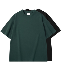 T-shirt en tricot vintage personnalisé unisexe 260 g/m² coupe ample 100 % coton uni manches courtes col rond imprimé pour homme écologique - Product Image 1