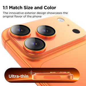 ฟิล์มกันรอยเลนส์กล้องแบบเต็มจอ PET บางเฉียบ ป้องกันแสงสะ<span class=keywords><strong>ท</strong></span>้อน ความแข็ง 9H ระดับ HD สำหรับ iPhone 17 16 15 Pro Max ผลิตโดย ODM มืออาชีพ - Product Image 2