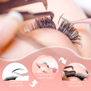 แหนบต่อขนตาแหนบสเตนเลสปลายตรงและโค้งคีมตัดขนตา - Product Image 6