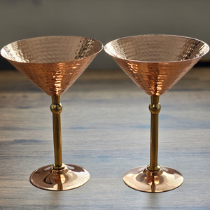 Verre à mesurer martelé en cuivre pur Mocktail fini brillant Mojito jus verre à boire Restaurant fêtes bière whisky vin - Product Image 3