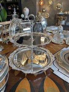 2 <b>Tier</b> Gold Polished Metal Brass <b>Cake</b> <b>Stand</b> Hot Selling Round Shape Metal Restaurant and Hotel Ware Metal Dessert <b>Stand</b> - Product Image 6