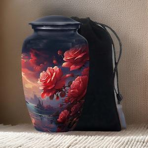 Urnas de Cremación Clásicas de Alta Demanda para Cenizas de Adultos con Bolsa de Terciopelo, Hermoso Diseño Floral, Precio de Mayoreo, Urnas Funerarias - Product Image 5