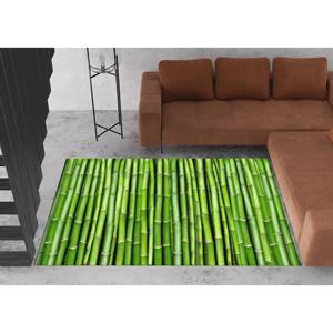 Tapis imprimé avec des motifs de plantes, tapis vert pour la crèche et la maison, tapis fin non tissé - Product Image 2