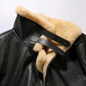 Buamadoir B3 Tiubh Geimhridh Seaicead Craiceann Caorach Fionnaidh Caitheamh Aimsire Lasmuigh Piolotach Fir Vestes pour hommes - Product Image 4