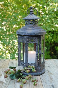 Lanterne en métal décorative fabriquée à la main bougeoir de patio de jardin de qualité supérieure pour l'accent intérieur extérieur de la maison - Product Image 2