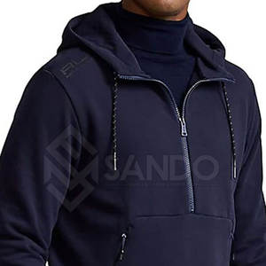 Vente en gros de sweats à capuche à demi-fermeture éclair pour hommes, design personnalisé, motifs solides en coton mélangé, meilleure qualité pour l'hiver à bas prix - Product Image 5