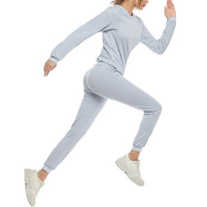 Ropa informal para mujer, Jersey, conjunto de chándal, forro polar de algodón, logotipo personalizado, ropa de entrenamiento para mujer, conjunto de 2 piezas - Product Image 6