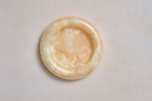 <b>Large</b> round agate style resin platter decorative display tray <b>marble</b> effect charger plate luxury centre table dish for serving - Product Image 4