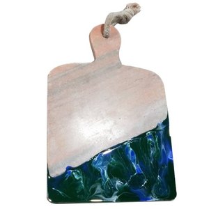 Restaurante Uso Frutas Bloque de corte Mango Madera Chopper Forma redonda Resina Acabado Tabla de cortar Multiusos - Product Image 5