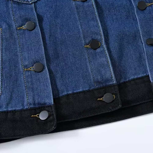 Chaquetas cortas de mezclilla lavadas Vintage de alta calidad para mujer, recortadas, holgadas, de manga larga, cierre de botones, algodón personalizado, Otoño Invierno - Product Image 3