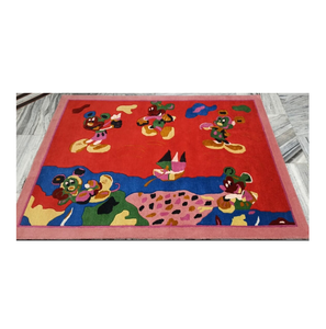 Blue Malty Luxury Modern 100% Woolen Hand Tufted Area Rug Custom Size 6x6 Square Woolen Carpet for Kids Home Use in Living Room - Product Image 5