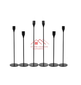 Handmade <b>Black</b> Finished Metal Candle Holder for Home Indoor Decor Metal Candle Stand - Product Image 3
