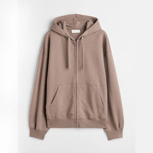 Sudadera con Capucha Extra Grande de Algodón Hecha a Medida para Hombre, Ropa de Calle, Holgada, Informal, para Exteriores, con Capucha, Hombros Caídos y Cremallera - Product Image 3