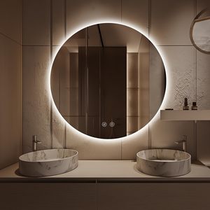 Miroir à LED avec interrupteur tactile Miroir mural moderne pour chambre à coucher, armoire et salle de bain pour hôtel et appartement - Product Image 1