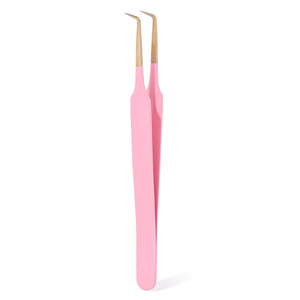 Pinzas para Extensión de Pestañas Rosadas Más Vendidas, Herramienta de Belleza de Acero Inoxidable de Alta Precisión para Aplicación de Pestañas de Volumen, Suministros para Salón - Product Image 6