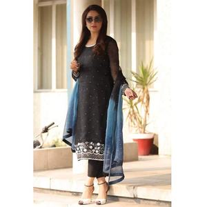 ชุดคอลเลกชั่นผ้าไหมซาลาร์คามีซผ้าชีฟองสีเหลืองและเขียวดีไซน์เนอร์ปากีสถาน2023งานแต่งงาน - Product Image 2