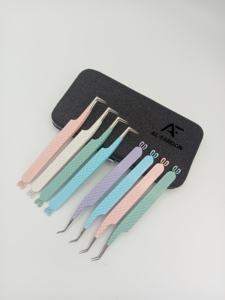 Nuevas pinzas de extensión de pestañas Kitty Icon, colores claros personalizados, bota delgada de 90 grados, diseño CNC, pinzas de volumen de pestañas - Product Image 2