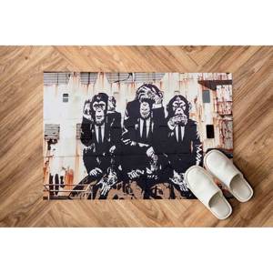 Alfombra Impresa: Diseño Único de Banksy con los Tres Monos Sabios para Decoración del Hogar, Alfombra Delgada No Tejida - Product Image 1