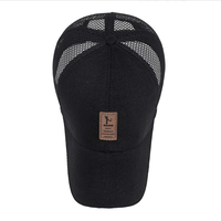 Casquette Trucker Unisexe en Maille, Réglable, Six Panneaux, Respirante, Imperméable, Sportive, Boucle Or Cuivre, Couleur Contrastée Unie