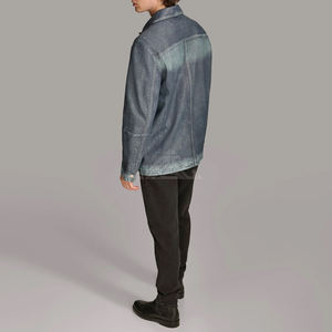 Elegante chaqueta de cuero audaz para hombre Ropa de abrigo moderna de moda de calle alta en negro marrón bronceado con cuello levantado y logotipo frontal - Product Image 4