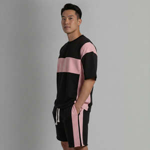 Ensemble deux pièces décontracté pour homme, style été 2026, tenue d'entraînement et de jogging, respirant, en polyester/coton 360g, service OEM Star - Product Image 3